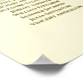 9 Tafel-weduwenkaart crème met gouden vriendjes Poster (Hoek)