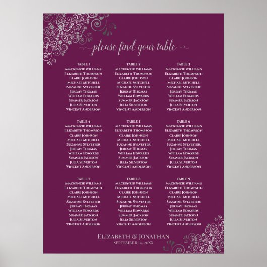 9 Tafel-weduwenkast en zilver Poster (Voorkant)