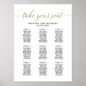 9 Tafels 90 Gasten nemen uw zitplaatskaart Poster (Voorkant)