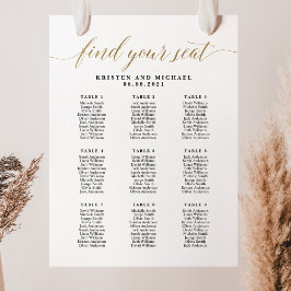 9 Tafels 90 Gasten Vind uw zitplaatskaart Poster