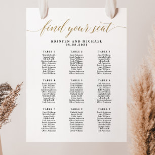 9 Tafels 90 Gasten Vind uw zitplaatskaart Poster