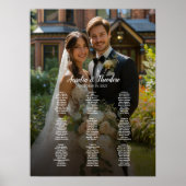 9 tafels elegante foto bruiloft zitgrafiek poster (Voorkant)