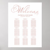 9 Tafels Huwelijksstoelindeling Bord Eenvoudig Poster (Voorkant)