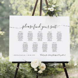 9 Tafels Modern Vind Je Plaats Zitplaats Chart Poster
