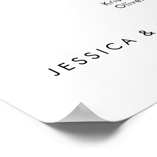 9 Tafels Onze favoriete Mensen Zitschema Plan Poster (Hoek)