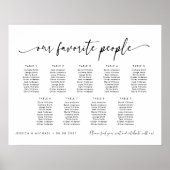 9 Tafels Onze favoriete Mensen Zitschema Plan Poster (Voorkant)