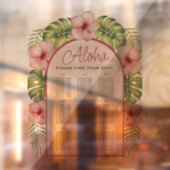 9 Tafels Tropische Zittafel Transparant Hawaï Raamsticker (Vel 2)