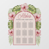 9 Tafels Tropische Zittafel Transparant Hawaï Raamsticker (Vel)