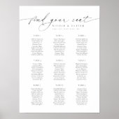 9 Tafels Welkom Zitplaats Chart Elegante Script  Poster (Voorkant)