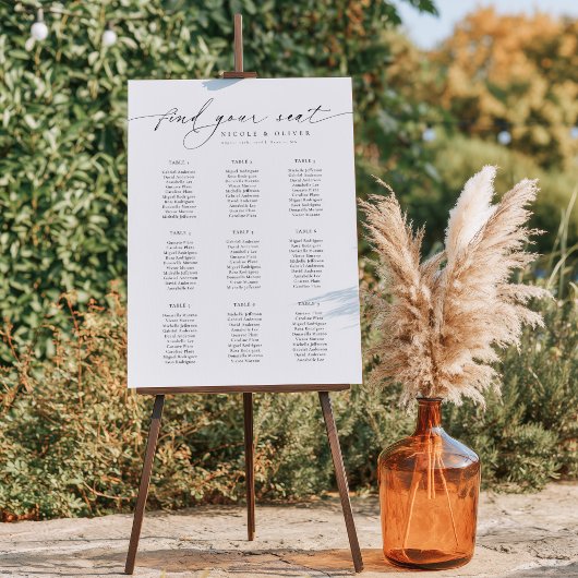9 Tafels Welkom Zitplaats Chart Elegante Script  Poster
