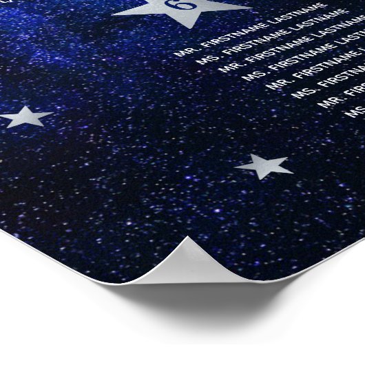 9 Tafelsterren Moon Celestial Wedding Seating Char Poster (Hoek)