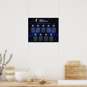 9 Tafelsterren Moon Celestial Wedding Seating Char Poster (Keuken)