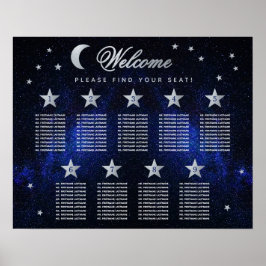 9 Tafelsterren Moon Celestial Wedding Seating Char Poster