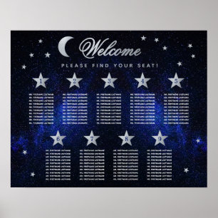 9 Tafelsterren Moon Celestial Wedding Seating Char Poster