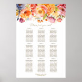 9 Tafelveer Bloemen Trouwstoel Grafiek Poster (Voorkant)
