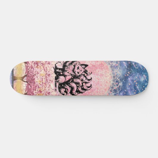 9 Tail Fox Aziatisch Roze Cherry Blossom Skateboar Persoonlijk Skateboard (Horizontaal)