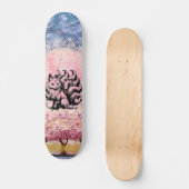 9 Tail Fox Aziatisch Roze Cherry Blossom Skateboar Persoonlijk Skateboard (Voorkant)