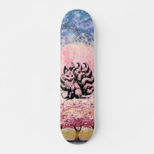 9 Tail Fox Aziatisch Roze Cherry Blossom Skateboar Persoonlijk Skateboard