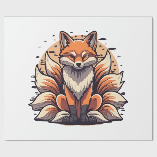 9 Tailed Fox Spirt Cadeaupapier (Vlak)