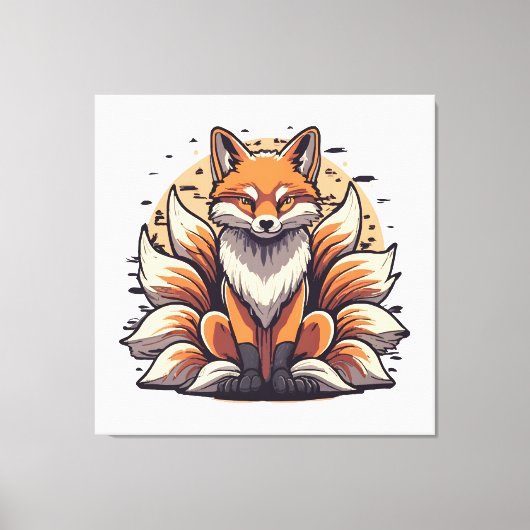 9 Tailed Fox Spirt Canvas Afdruk (Voorkant)