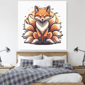 9 Tailed Fox Spirt Canvas Afdruk (Insitu (Slaapkamer))