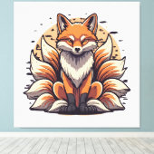 9 Tailed Fox Spirt Canvas Afdruk (Insitu (Houten vloer))