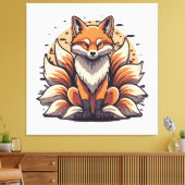 9 Tailed Fox Spirt Canvas Afdruk (Insitu (Woonkamer))
