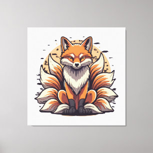 9 Tailed Fox Spirt Canvas Afdruk