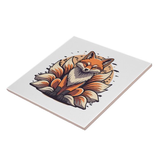 9 Tailed Fox Spirt Tegeltje (Zijkant)