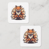 9 Tailed Fox Spirt Vierkante Visitekaartje (Voorkant / Achterkant)