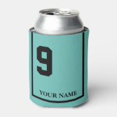 9 Turquoise met zwart paard zadeldeken Custom Blikjeskoeler (Blikje Voorkant)