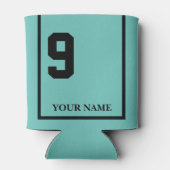 9 Turquoise met zwart paard zadeldeken Custom Blikjeskoeler (Achterkant)