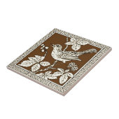#9 van 12 Repro 1880s Minton Mocha Bird Series Tegeltje (Zijkant)