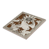 #9 van 12 Repro 1880s Minton Mocha Bird Series Tegeltje (Zijkant)