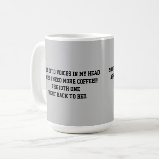 9 van de 10 stemmen in mijn hoofd KOFFIE MOK (Voorkant links)