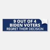 9 van de 4 kiezers betreuren hun besluit bumpersticker (Voorkant)