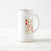 9 van de Diamonds-speelkaart Bierpul (Voorkant rechts)