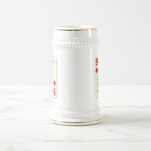 9 van de Diamonds-speelkaart Bierpul (Center)