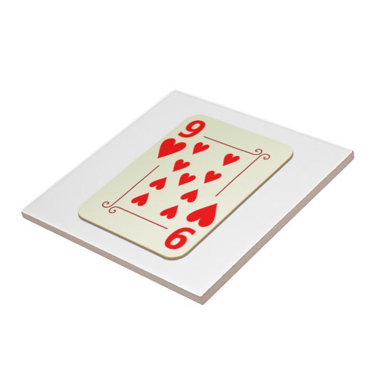 9 van de hartspelkaart tegeltje (Zijkant)