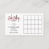 9"Vierkante Cake Serving Guide 2x2 Party Porties Informatiekaartje (Voorkant)