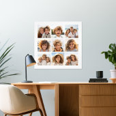 9 vierkante collage - witte rug foto afdruk