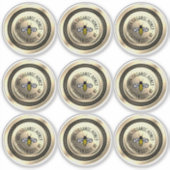 9 Waterdichte Vinyl Honing Deksel Labels Gouden Bi (Voorkant)