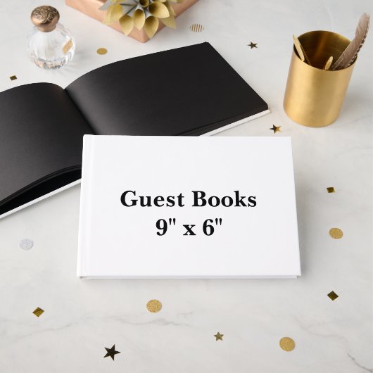 9" x 6" Zwart 60# Eclipse Gastenboek (Voorkant open)