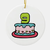 9 Year Old Birthday Cake Keramisch Ornament (Voorkant)
