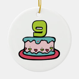 9 Year Old Birthday Cake Keramisch Ornament
