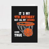 9 Year Old Happy 9th Birthday Sketll 9th Birthday  Kaart (Voorkant)