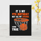 9 Year Old Happy 9th Birthday Sketll 9th Birthday Kaart (Gele Bloem)