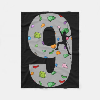 9 Year Old Rock Climbing 9th Birthday Adventure Cl Fleece Deken