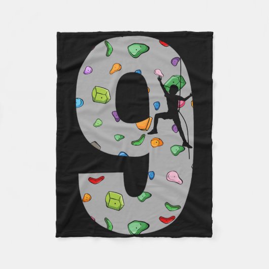 9 Year Old Rock Climbing 9th Birthday Adventure Cl Fleece Deken (Voorkant)