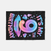 9 Years Old Bday K-p Kids 9th Birthday Girls Kp Bi Fleece Deken (Voorkant (Horizontaal))